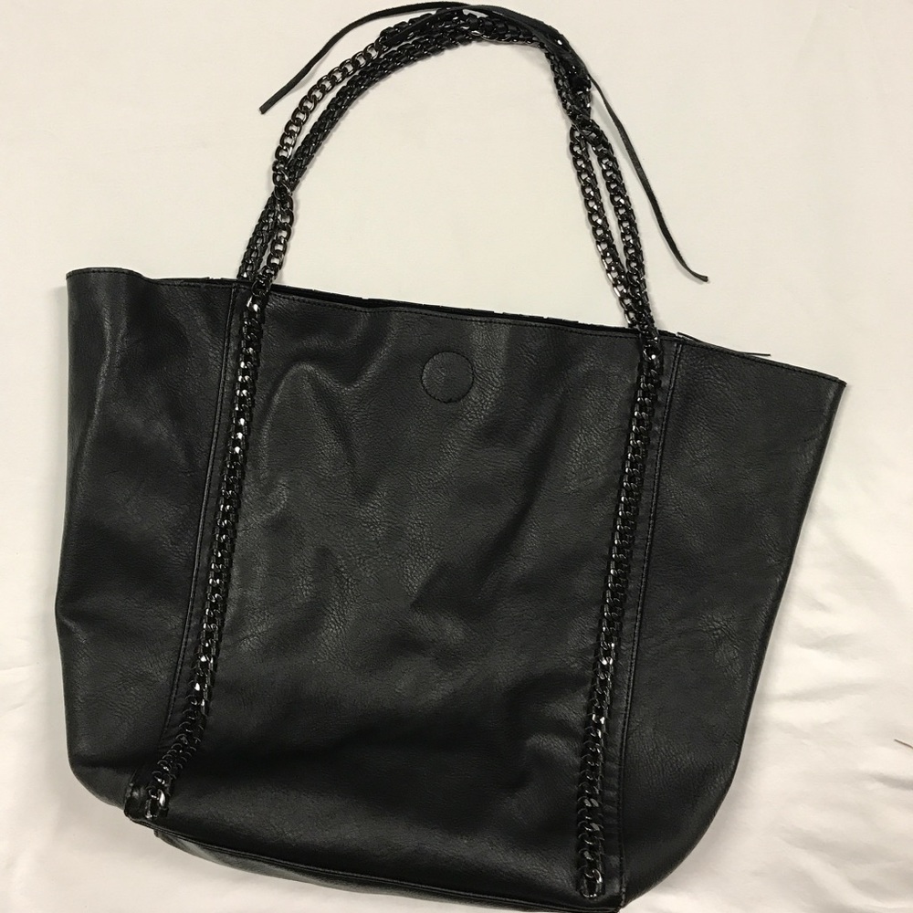 Black edgy tote bag